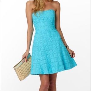 Lilly Pulitzer Shorely Blue Vicki Cocktail Dress 6